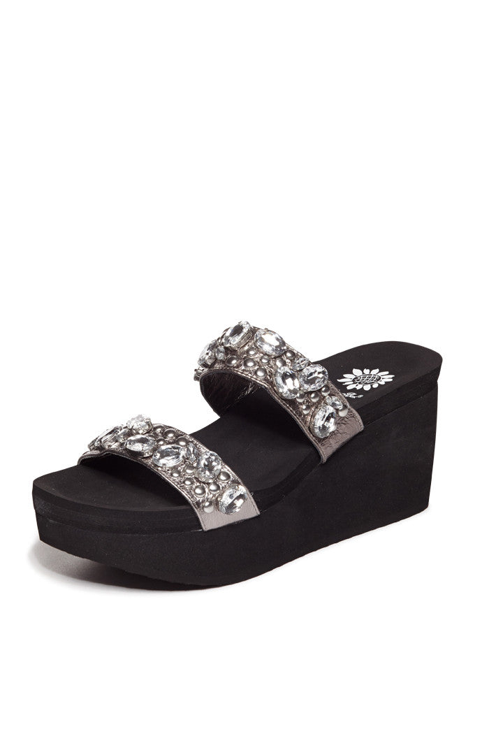 Maxine Platform Sandal in Pewter