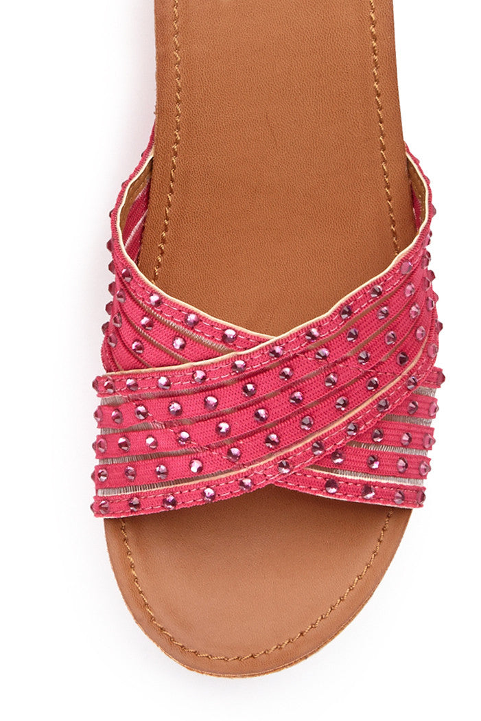 Sophia Wedge in Fuchsia