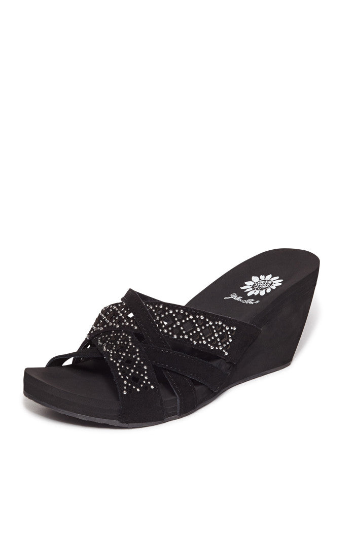 Tara Wedge Flip-Flop in Black