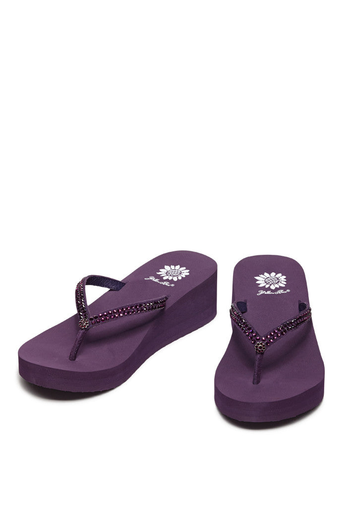 Custard Flip-Flop in Aubergine