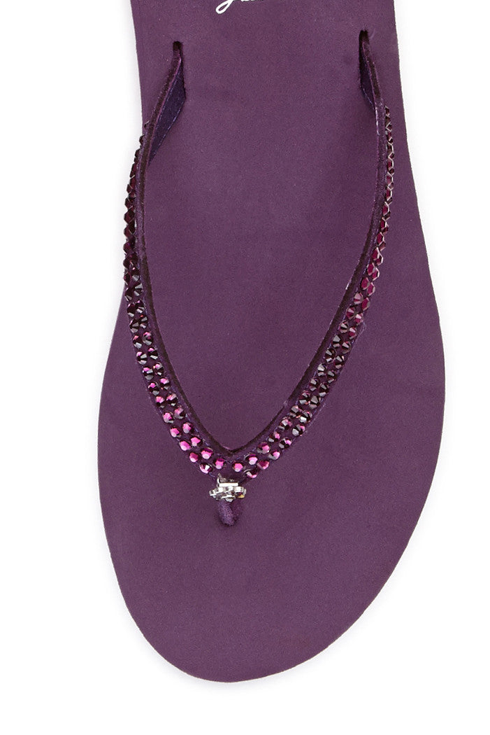 Custard Flip-Flop in Aubergine