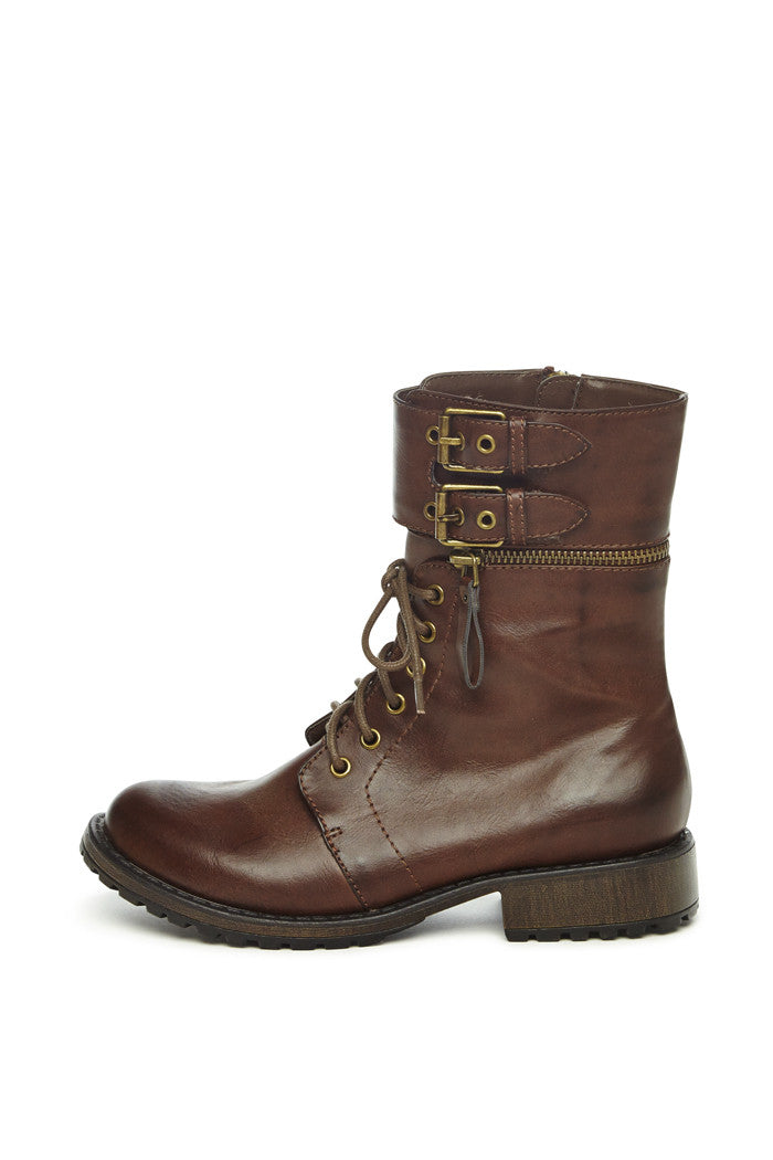 Briar Combat Boot in Brown