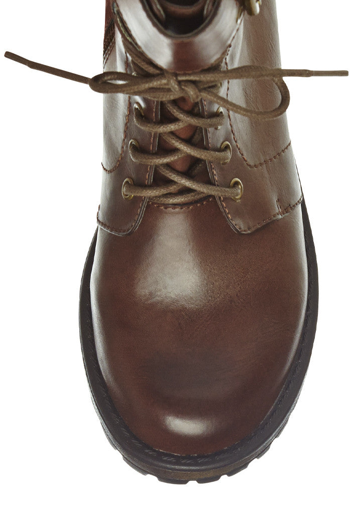 Briar Combat Boot in Brown