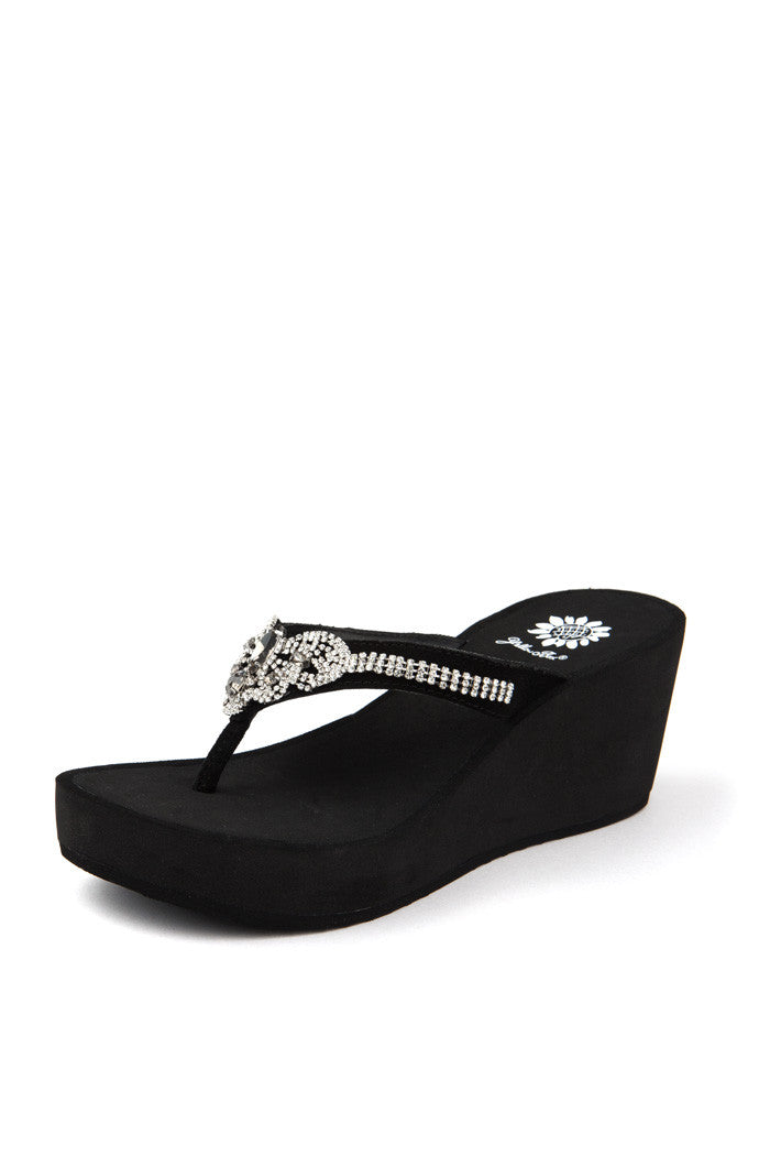 Consuela Wedge Flip-Flop in Black