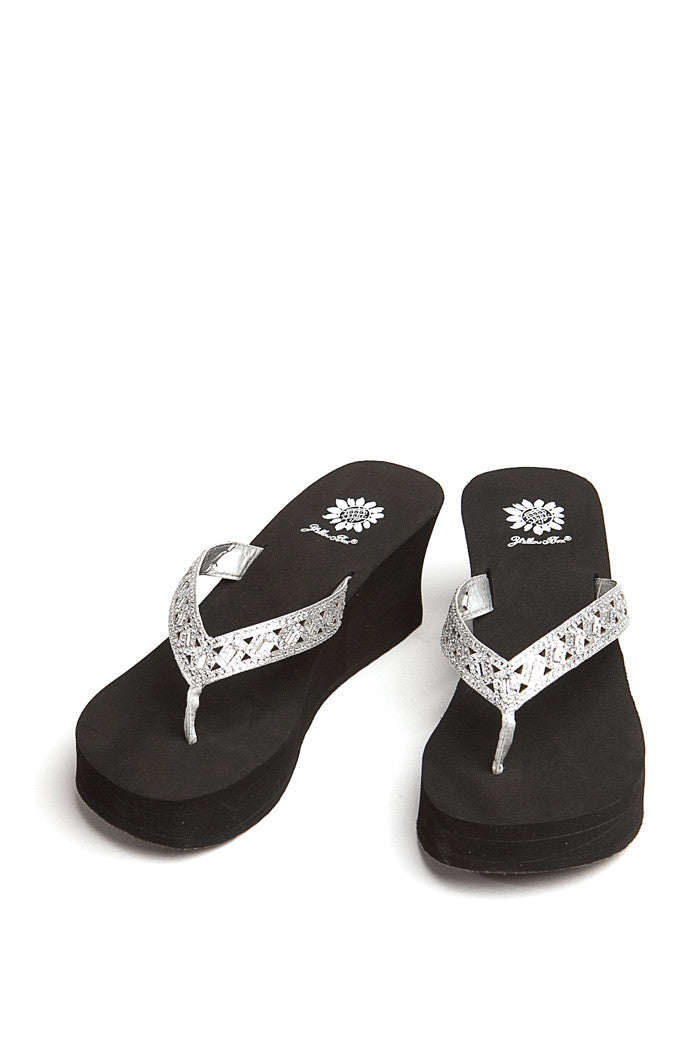 Mari Wedge Flip-Flop in Silver