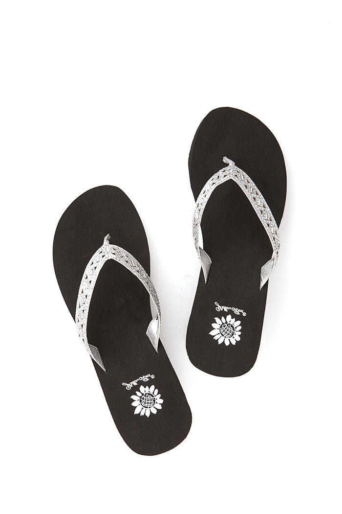 Mari Wedge Flip-Flop in Silver