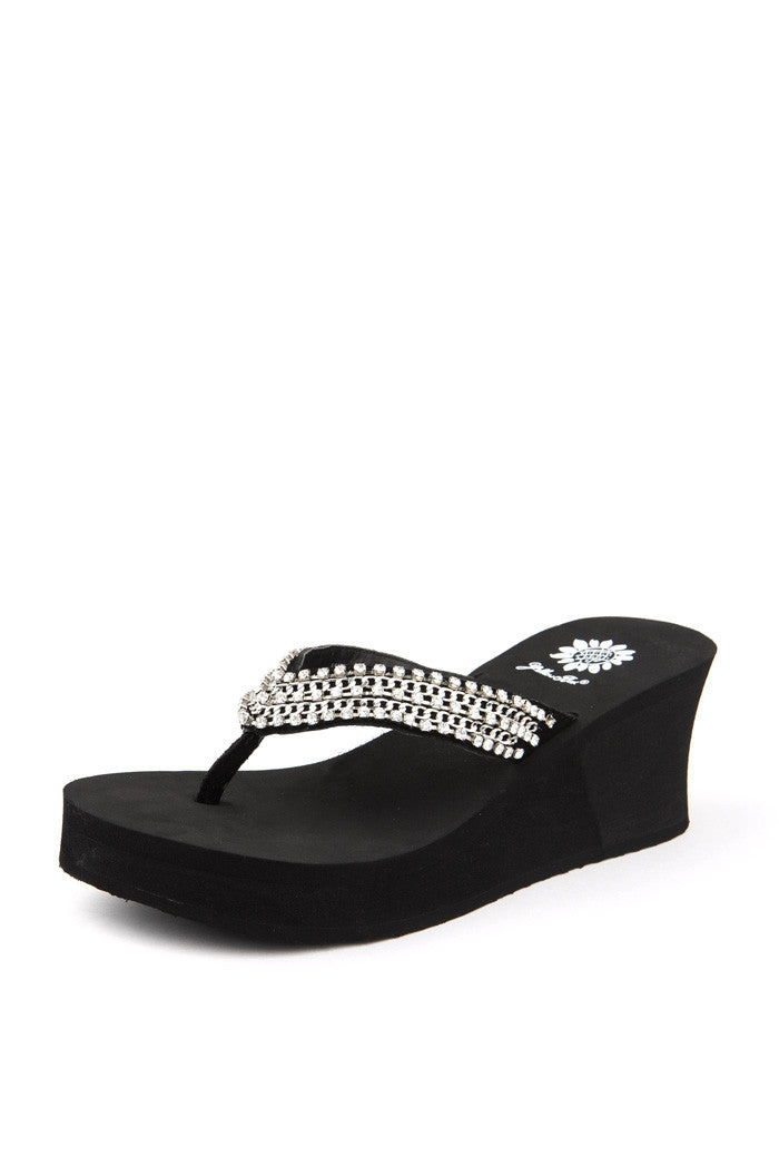 Ulyssa Wedge Flip-Flop in Black